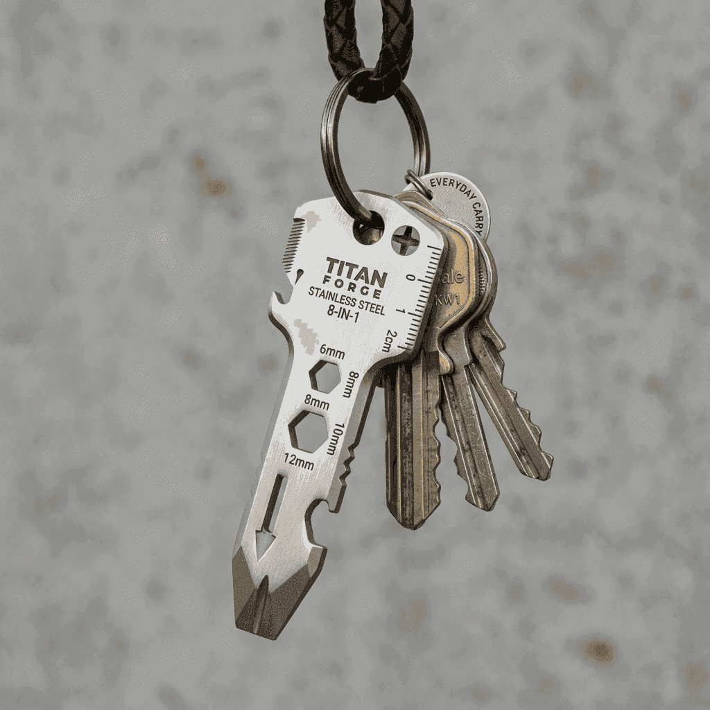 Minimalist Pocket-Tool Multitool Keychain