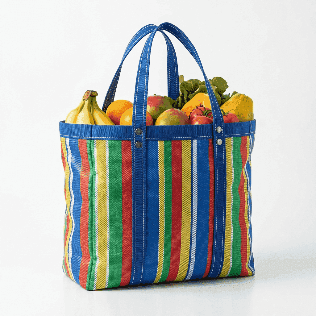 Classic Striped Grocery Fair Bag