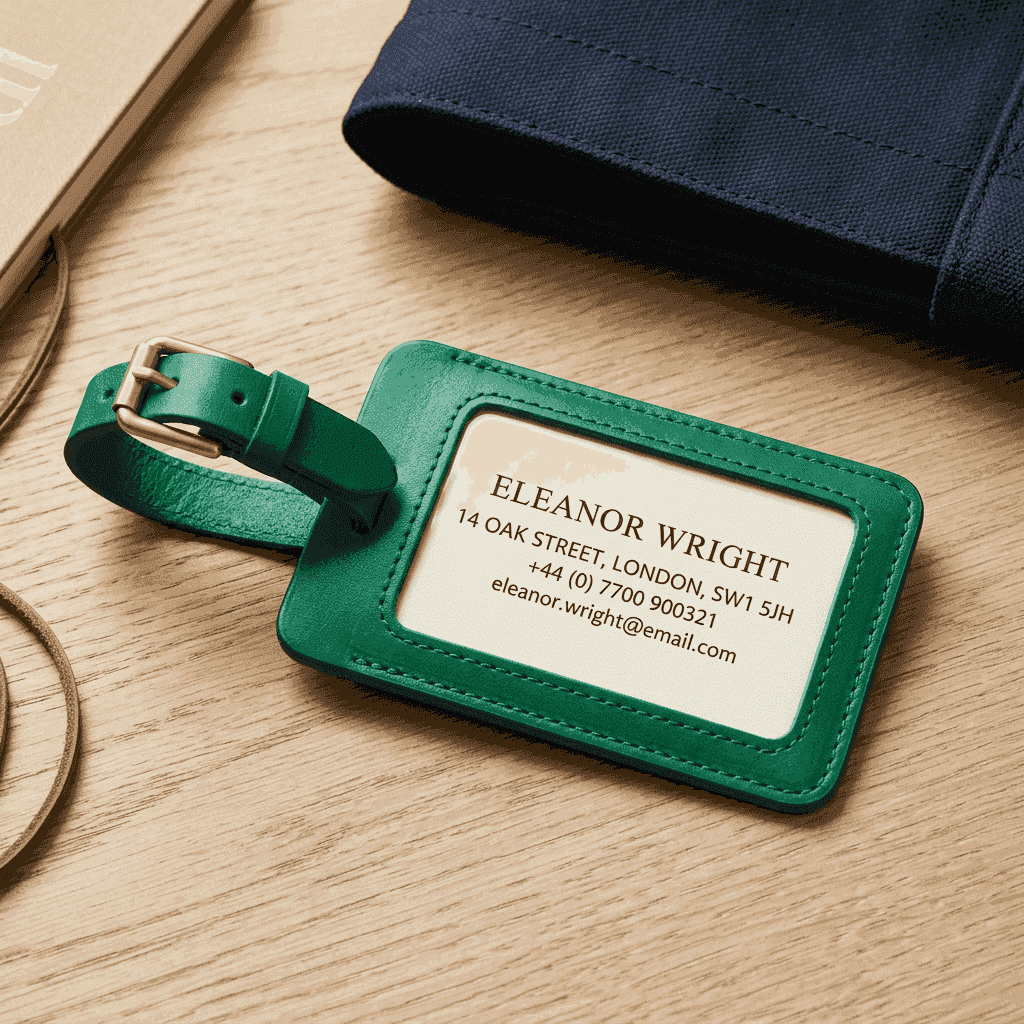 Premium Leather Luggage Identification Tag