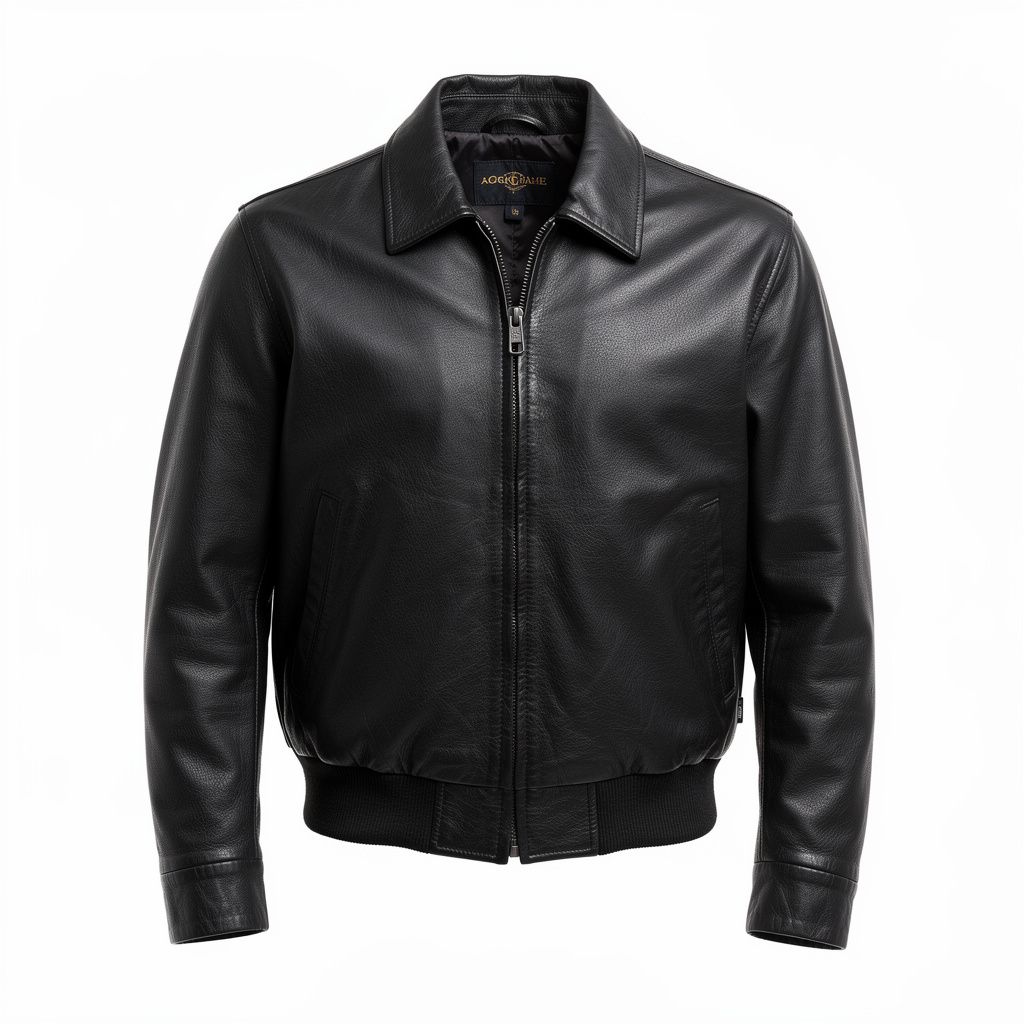 Aviator Leather Jacket Black