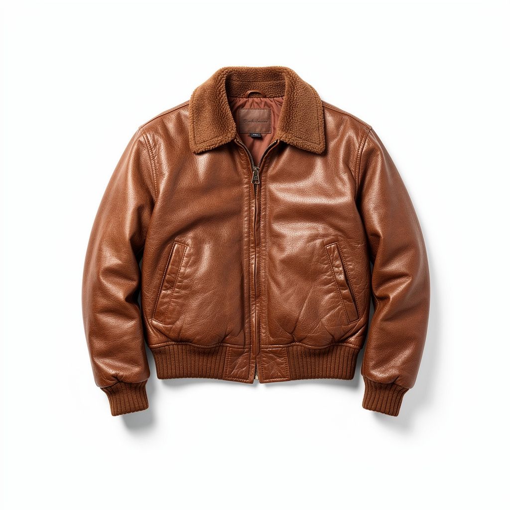 Aviator Leather Jacket Brown
