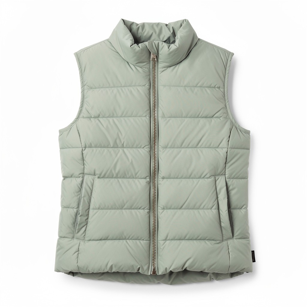 Cropped Puffer Vest Sage