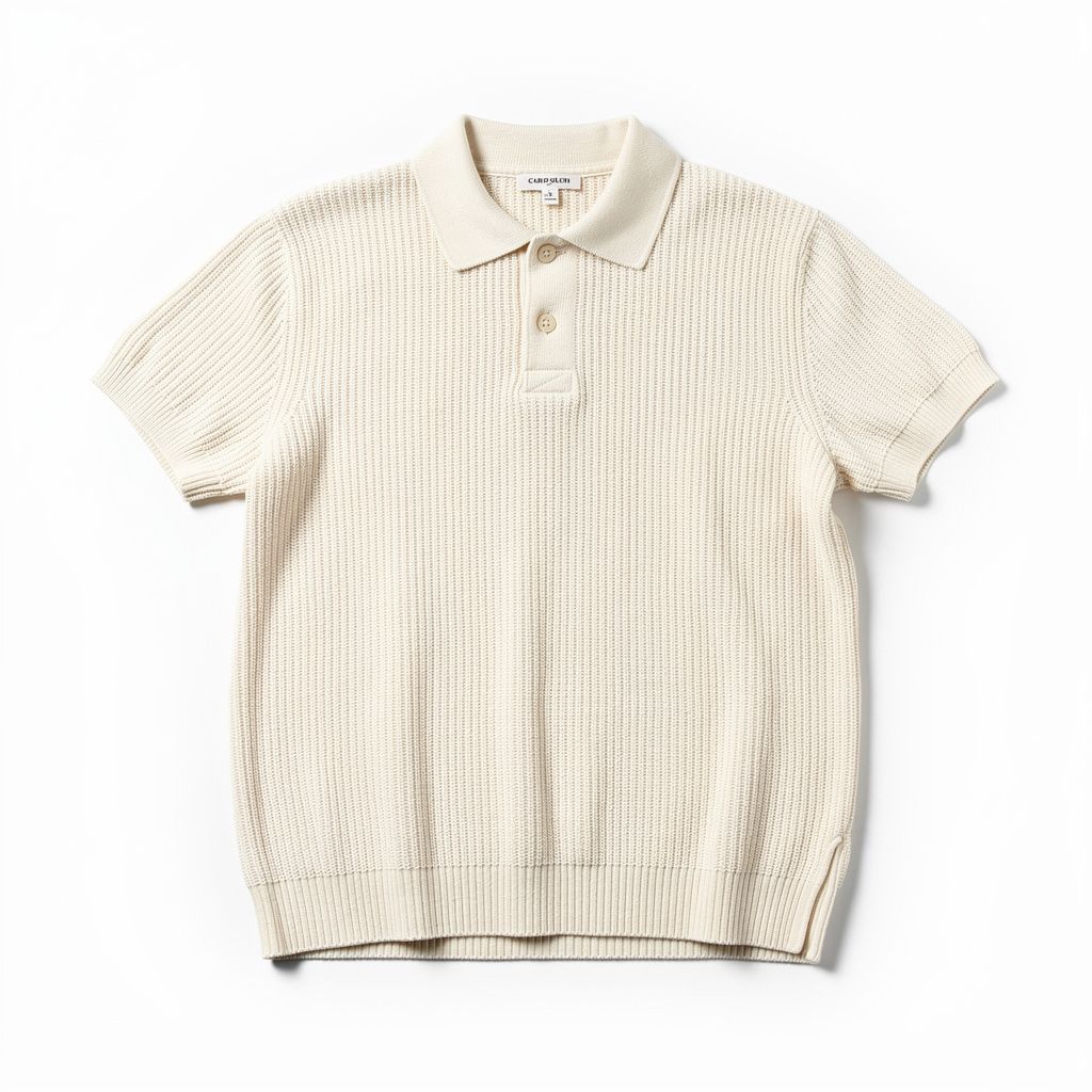 Knit Polo Shirt Cream