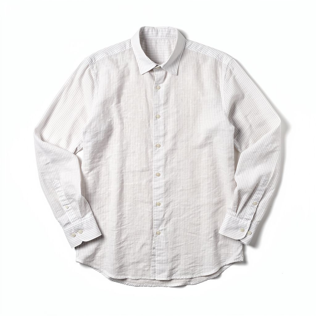 Linen Button-Down Shirt Striped