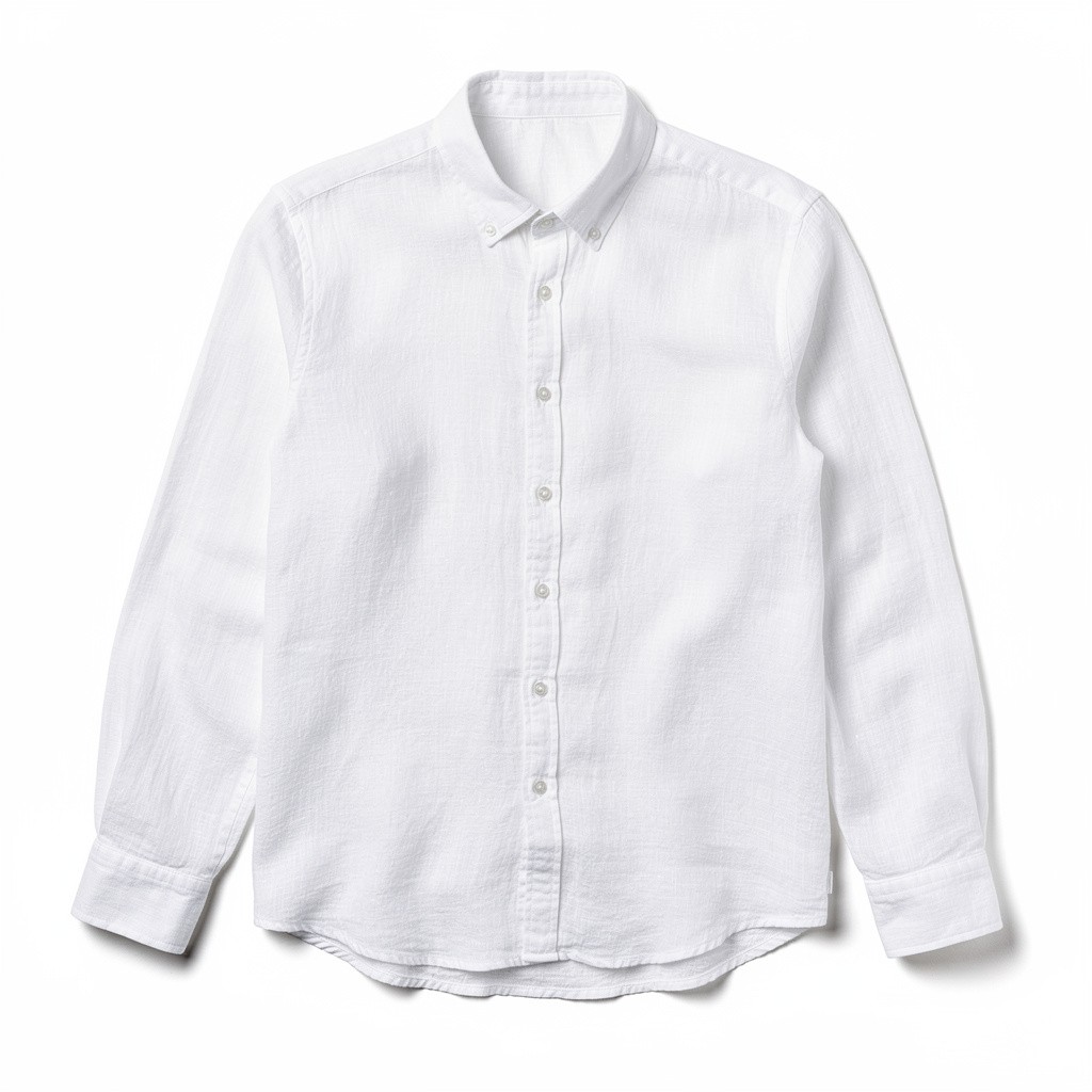 Linen Button-Down Shirt White