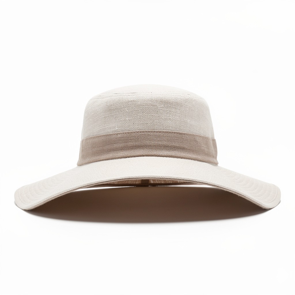 Linen Wide-Brim Hat Two-Tone