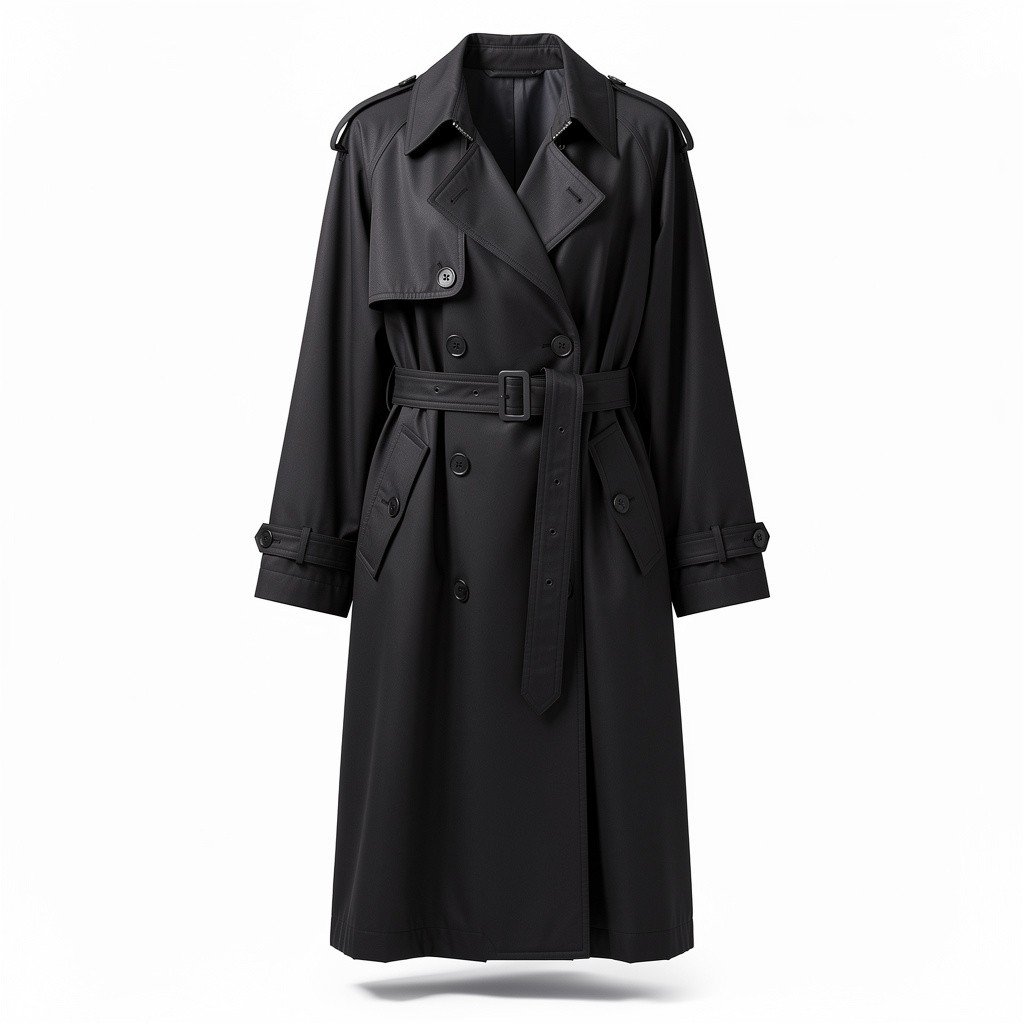 Oversized Trench Coat Black