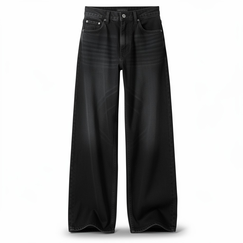 Wide-Leg Jeans Black
