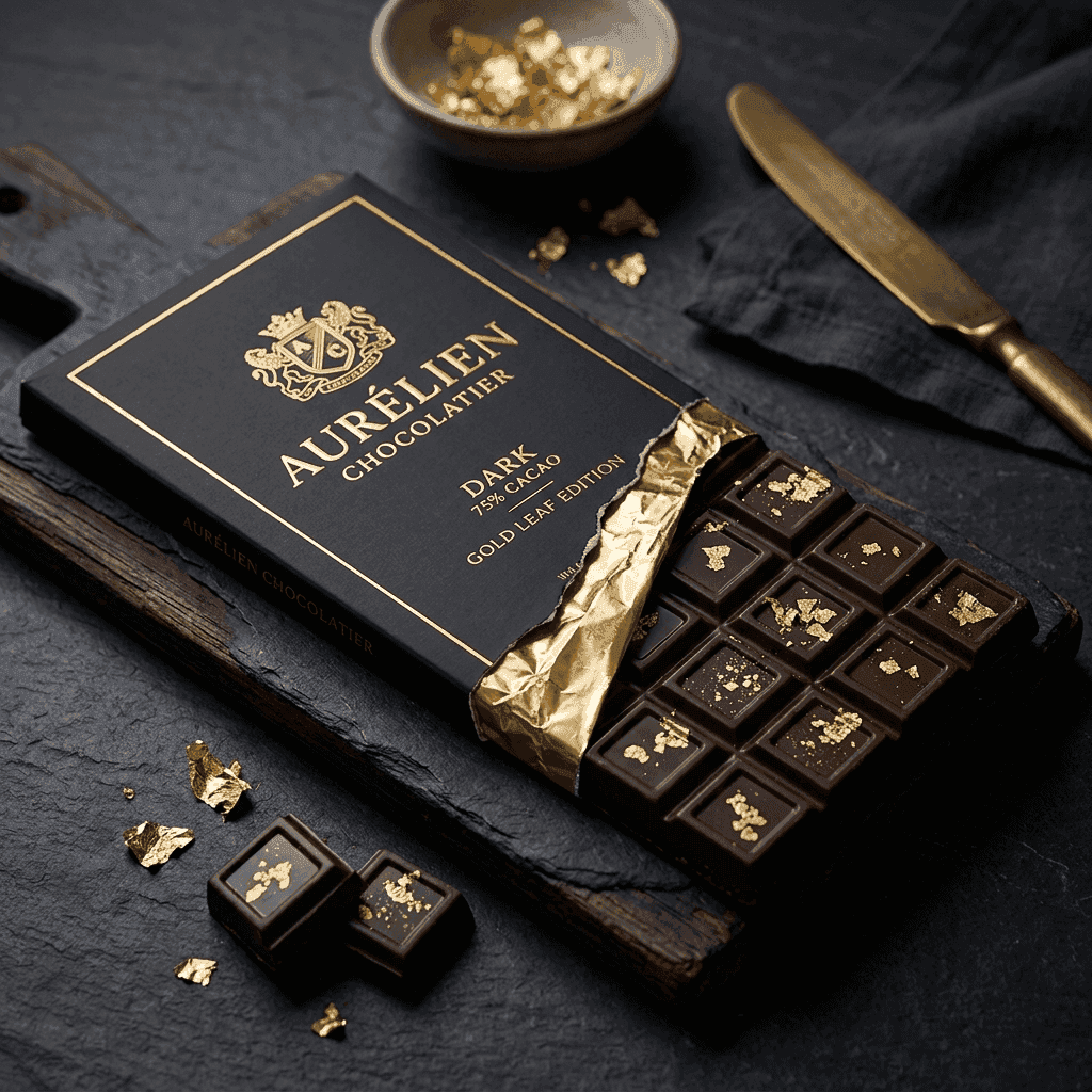 Gourmet Chocolate Bar with Gold Leaf