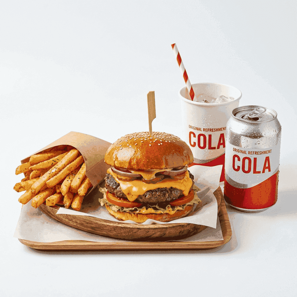 Gourmet Dopamine Combo (Burger + Fries + Soda)
