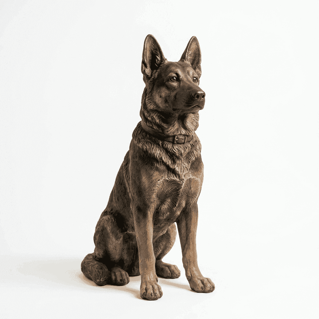 Painted Plaster Guard Dog Statue