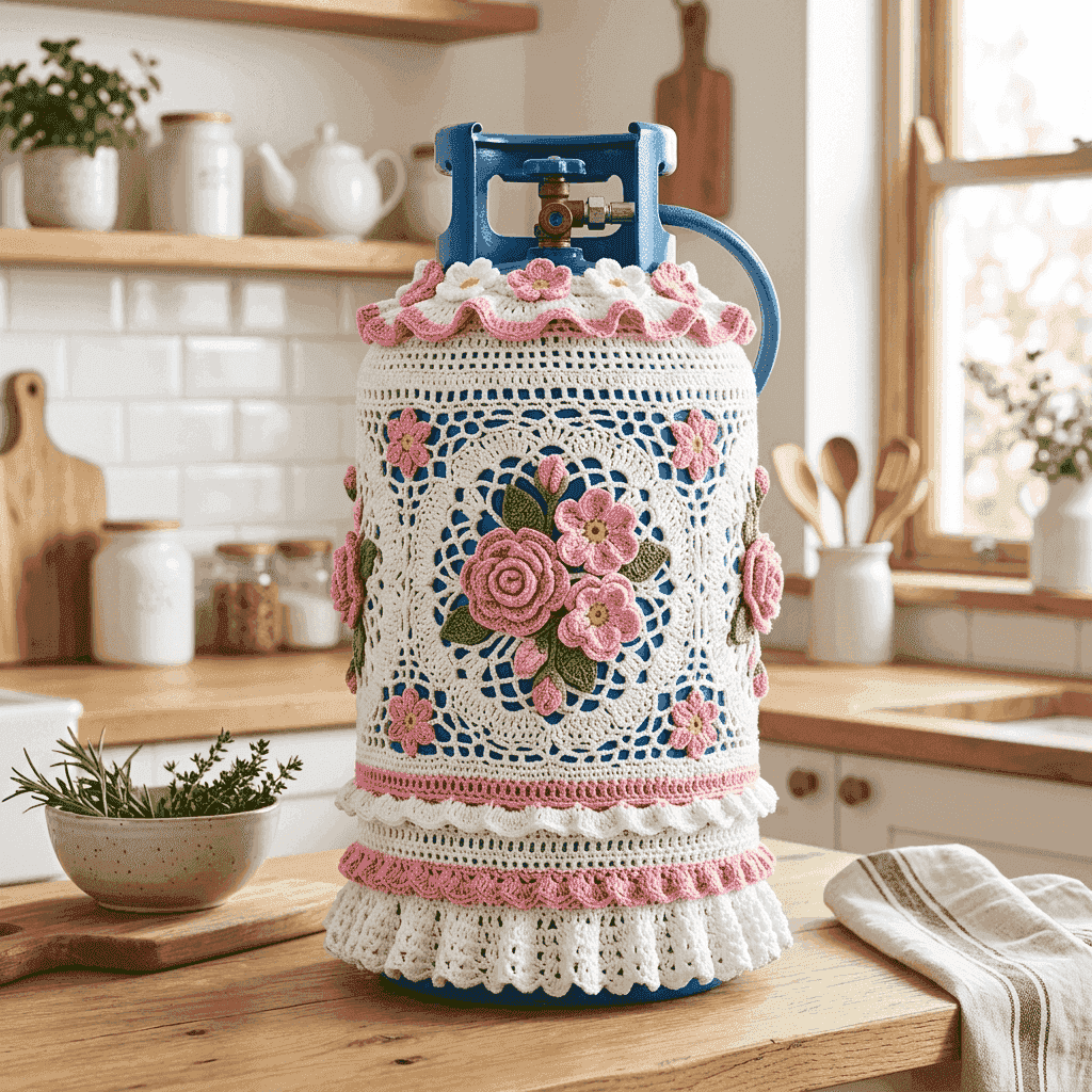 Classic Crochet Gas Cylinder Cover