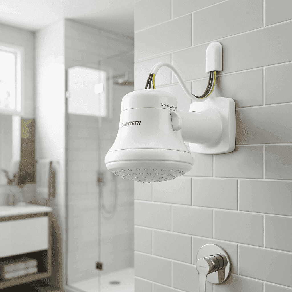 Classic Electric Shower with Exposed Wire
