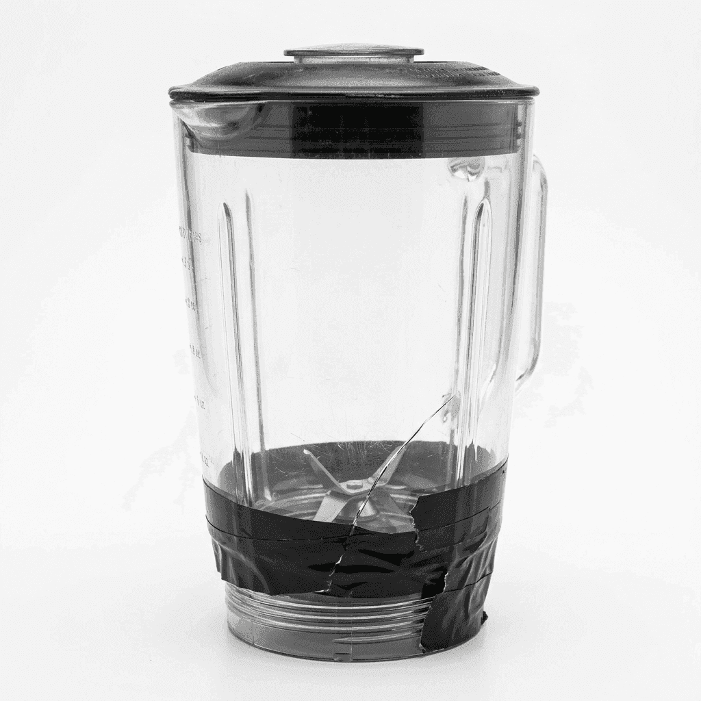 Blender Jar Patched with Electrical Tape