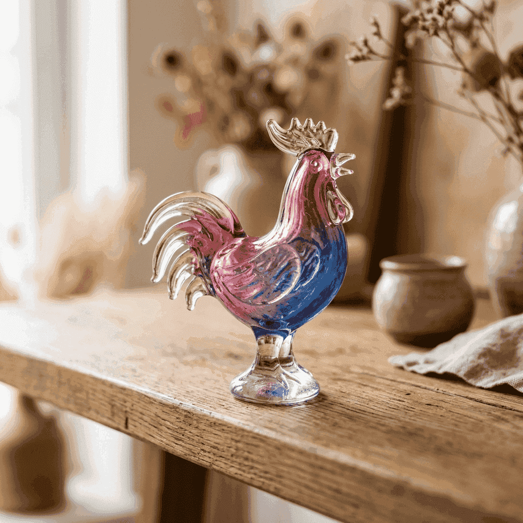 Classic Weather Rooster Changing Glass Decor