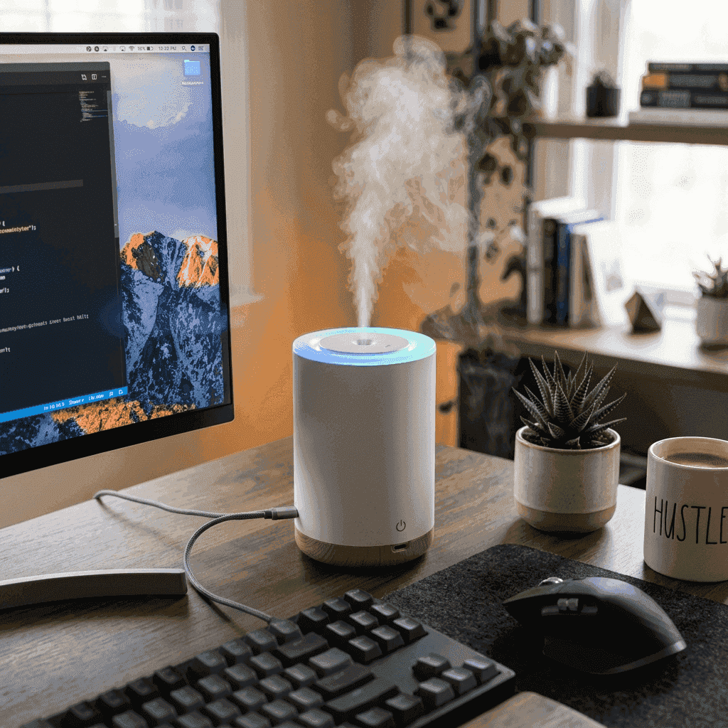 USB Compact Air Humidifier with LED Light