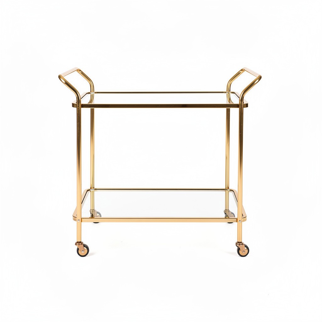 Bar Cart Gold Glass
