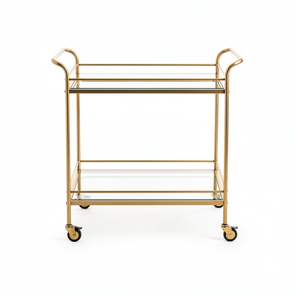 Bar Cart Gold Rolling