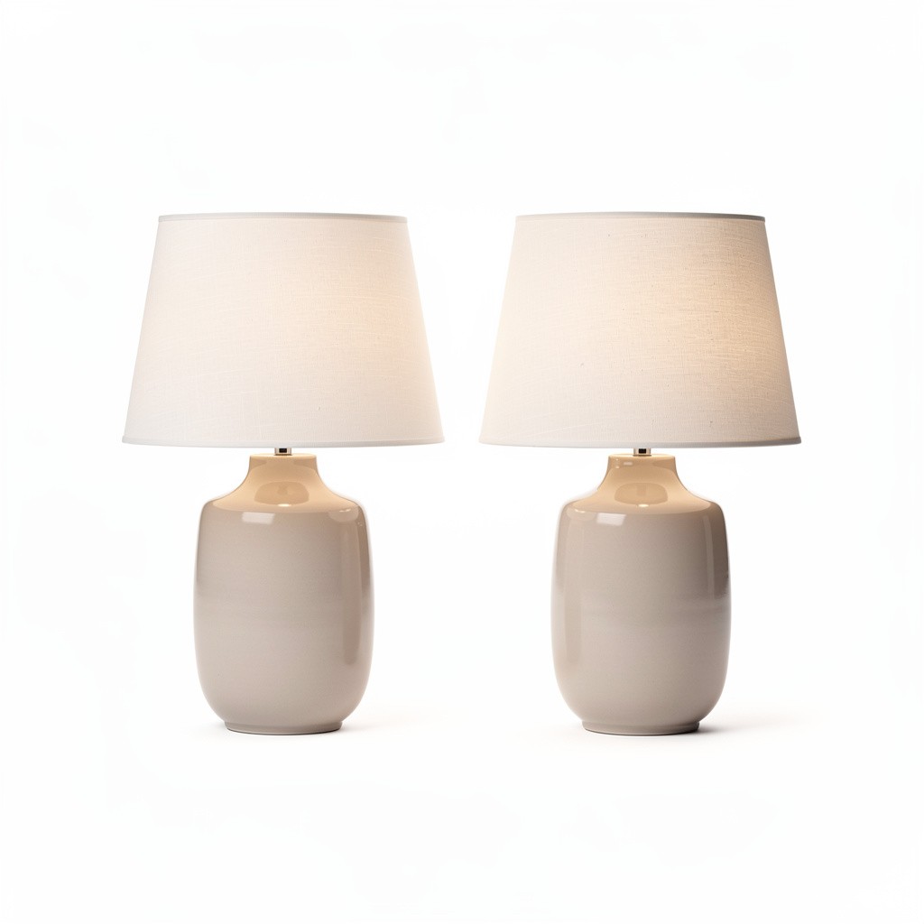 Ceramic Table Lamp Pair