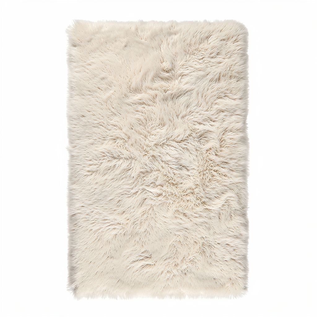Faux Fur Area Rug Cream