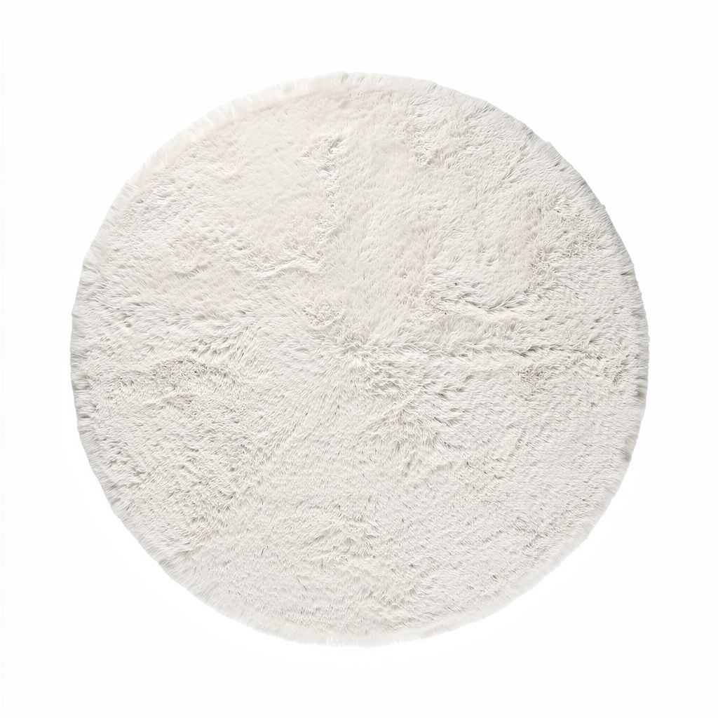 Faux Fur Area Rug Round