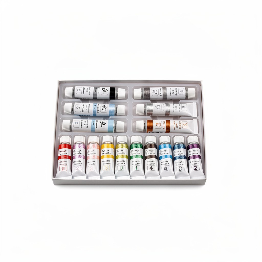 Gouache Paint Set 24 Metallic