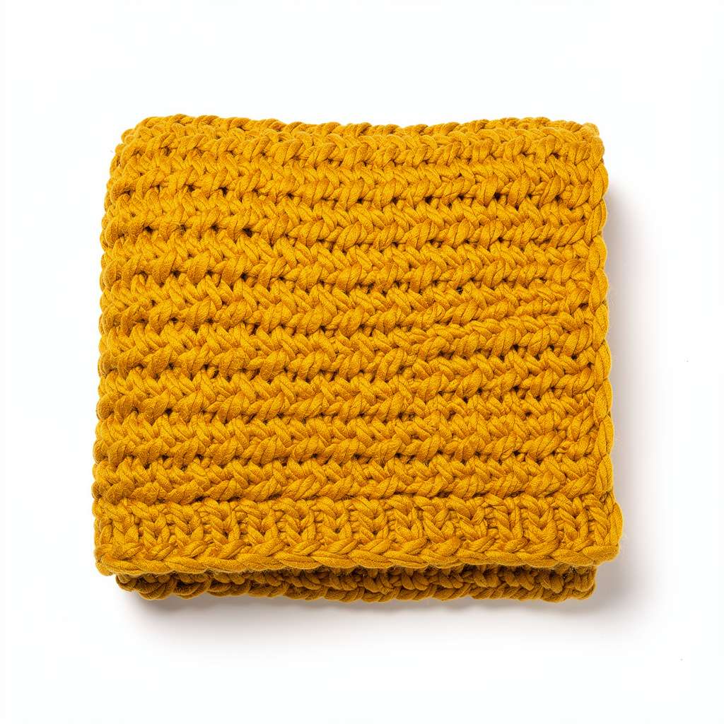 Throw Blanket Chunky Knit Mustard