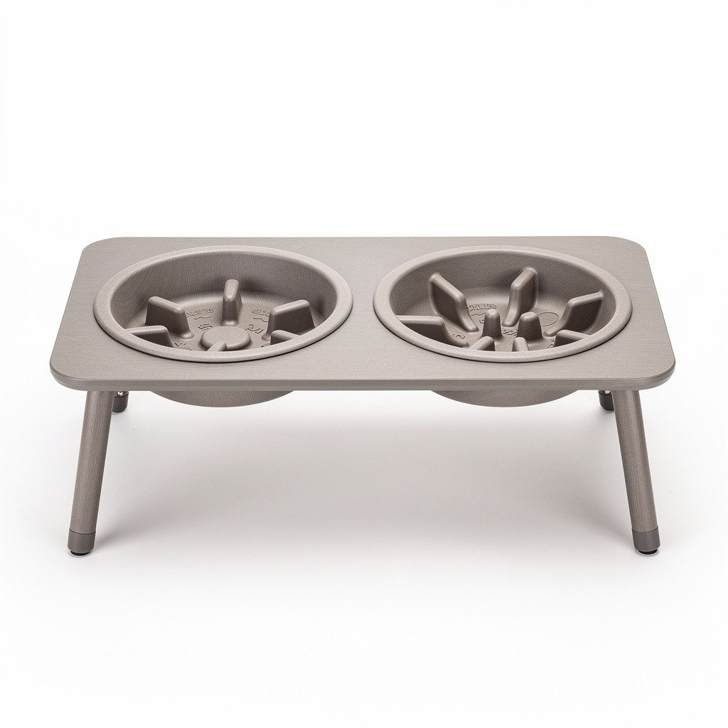 Elevated Dog Bowl Stand Slow-Feed