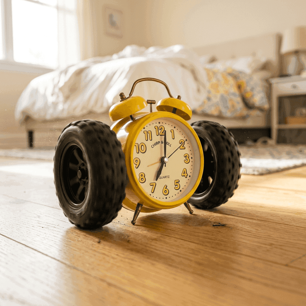 Wheeled Runaway Alarm Clock