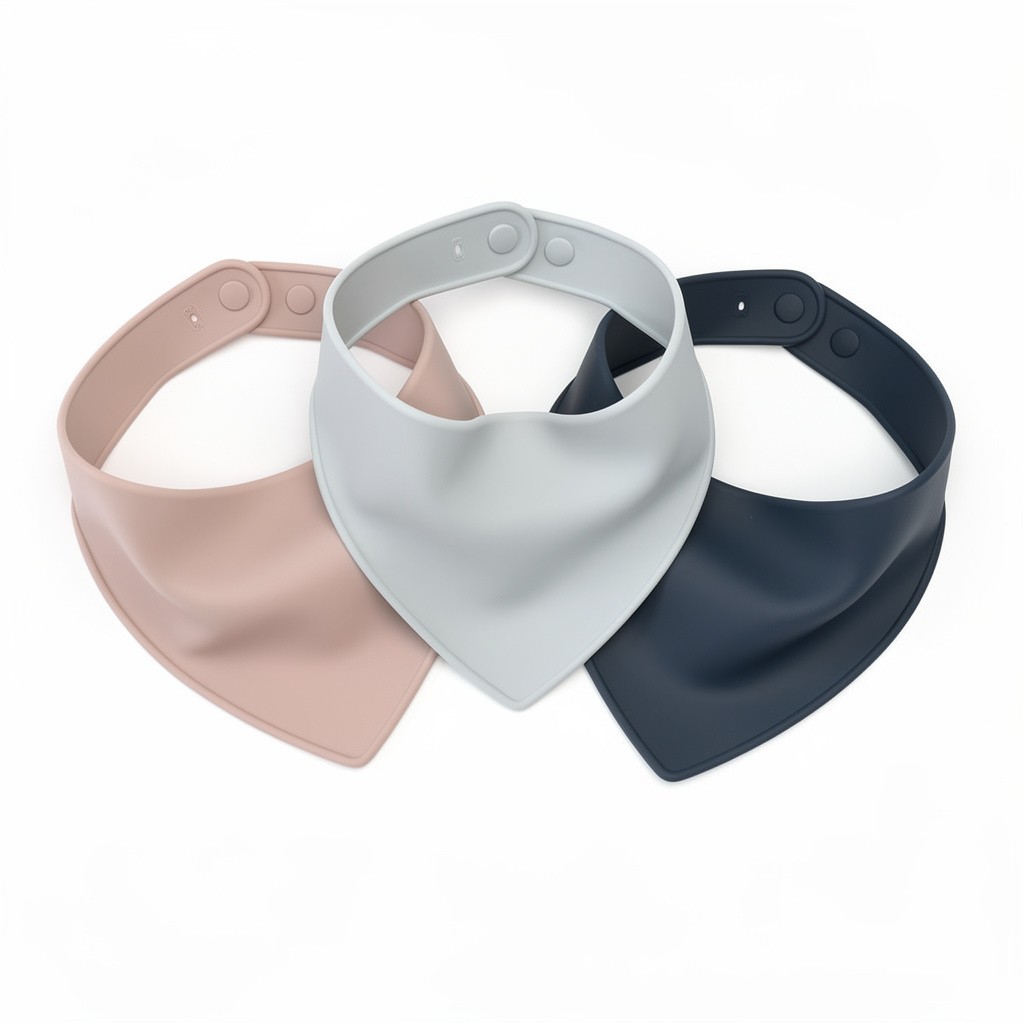 Silicone Bib Set 3pk Bandana