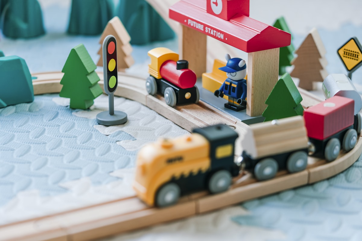 Wooden Train Set, 80pc